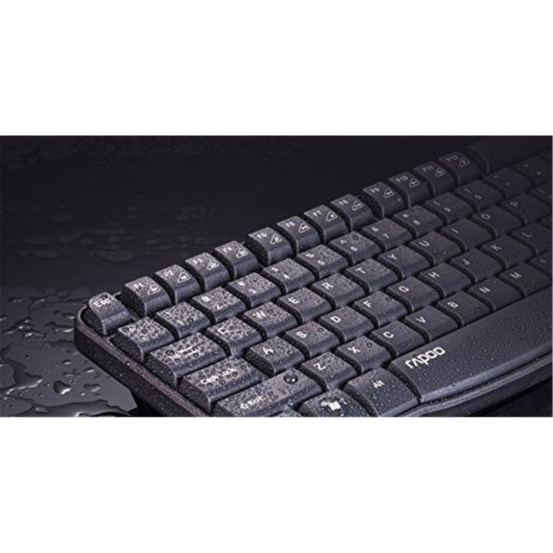 Rapoo E1050 Anti-Splash MULTIMEDIA HOTKEY Keyboard - Black