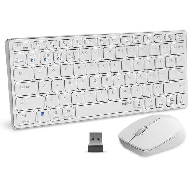 Rapoo 9050M White Dual-Mode Wireless Keyboard & Mouse Combo - White