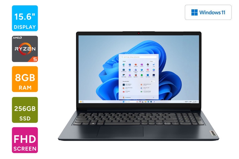 Lenovo IdeaPad 1 15.6" Full HD Ryzen 5 Laptop (8GB, 256GB, Abyss Blue)