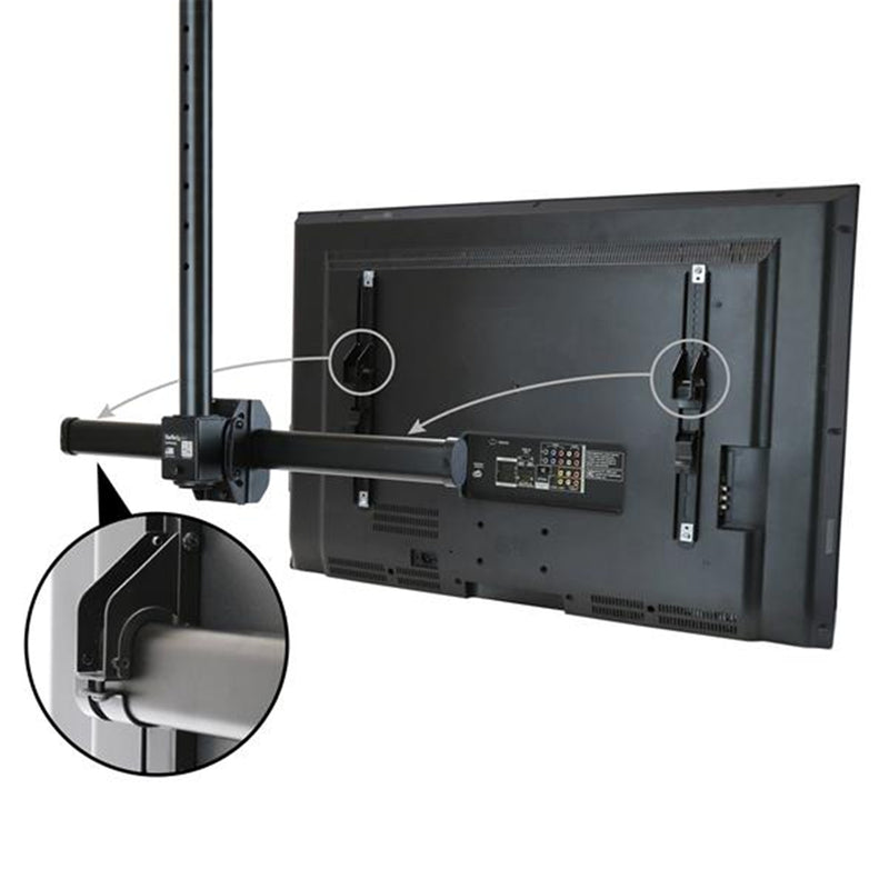StarTech FPCEILPTBSP Ceiling TV Mount for up to 70in TV Steel -Ceiling TV Mount for VESA Mount TVs 37in to 70in (up to 110 lb./50 kg) - For Sloped or Level Ceilings