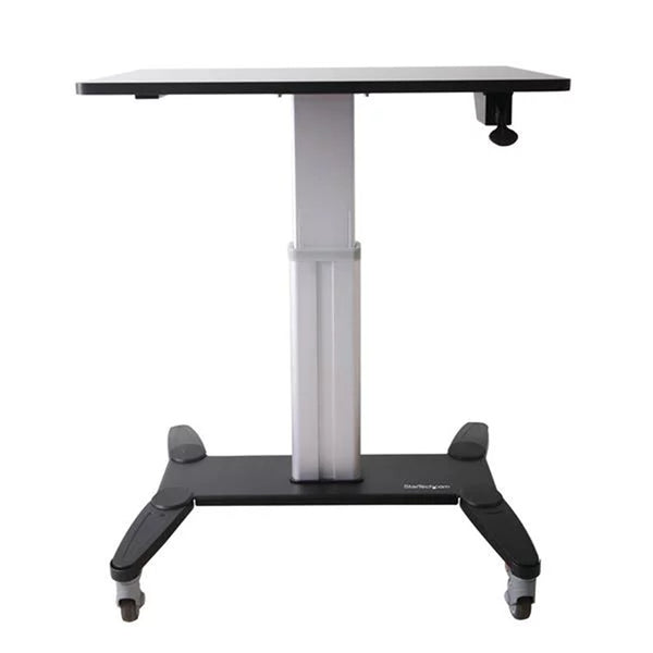 StarTech Mobile Standing Desk - Portable Sit Stand Ergonomic Height Adjustable Cart on Wheels - Rolling Computer/Laptop Workstation Table with Locking One-Touch Lift for Teacher/Student