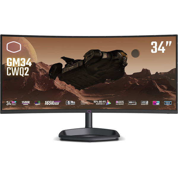 Cooler Master CMI-GM34-CWQ2-AP 34" Ultrawide QHD 165Hz Curved Gaming Monitor with Quantum Dot