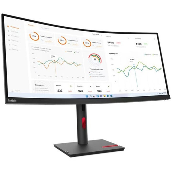 Lenovo ThinkVision T34w-30 34" Ultrawide QHD Curved Business Monitor with USB-C 75W