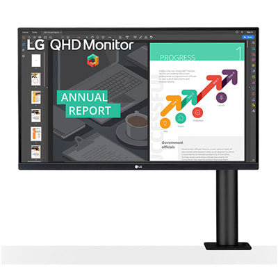 LG Ergo 27QN880-B 27" QHD Business Monitor With Premium Erogonotic Stand