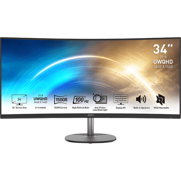 MSI Pro MP341CQ 34" Ultrawide Curved Business Monitor