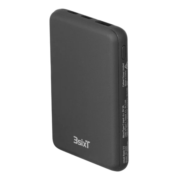 3SIXT JetPak Basix 2.0 - 5000 mAh Power Bank - Black