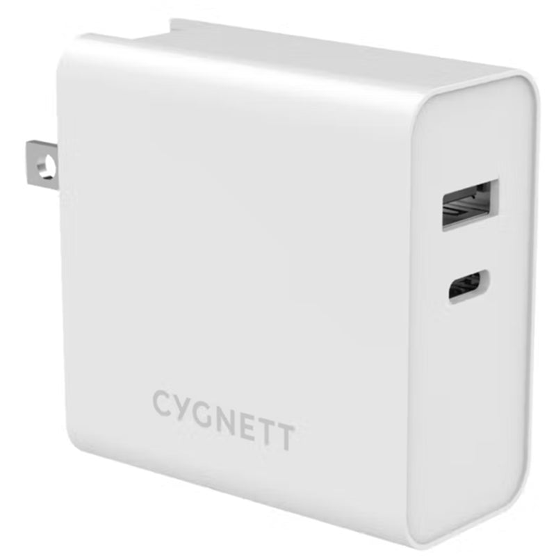 Cygnett CY3090POPLU PowerPlus 60W USB-C/12W USB-A + 1.5M C-C Cable EU/UK/AU White