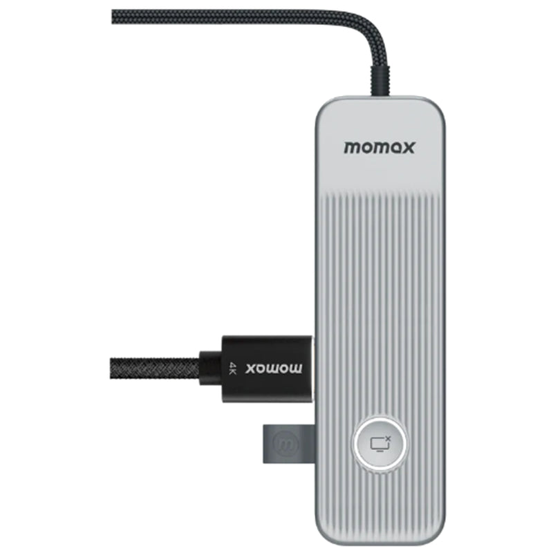 Momax USB-C 8 in 1 100W Power Delivery Hub - Spacy Grey Support 100W PD3.0 Fast Charing, USB3.2 Gen1 High-speed transmission,1x USB-C , 2x USB-A, 1x (4K 60Hz)HDMI, 1x Ethernet, 1x SD slot, 1x TF card slot