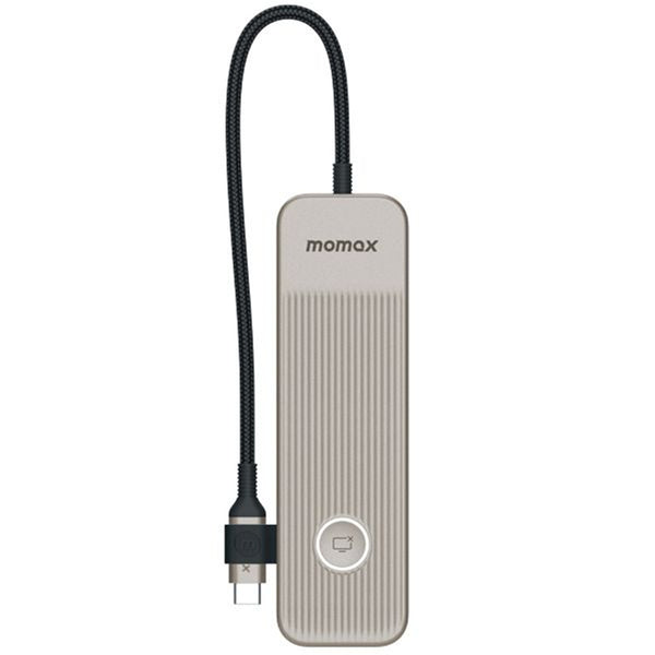 Momax USB-C 8 in 1 100W Power Delivery Hub -Titanium Support 100W PD3.0 Fast Charing, USB3.2 Gen1 High-speed transmission, 1x USB-C, 2x USB-A, 1x (4K 60Hz) HDMI, 1x Ethernet, 1x SD slot, 1x TF card slot
