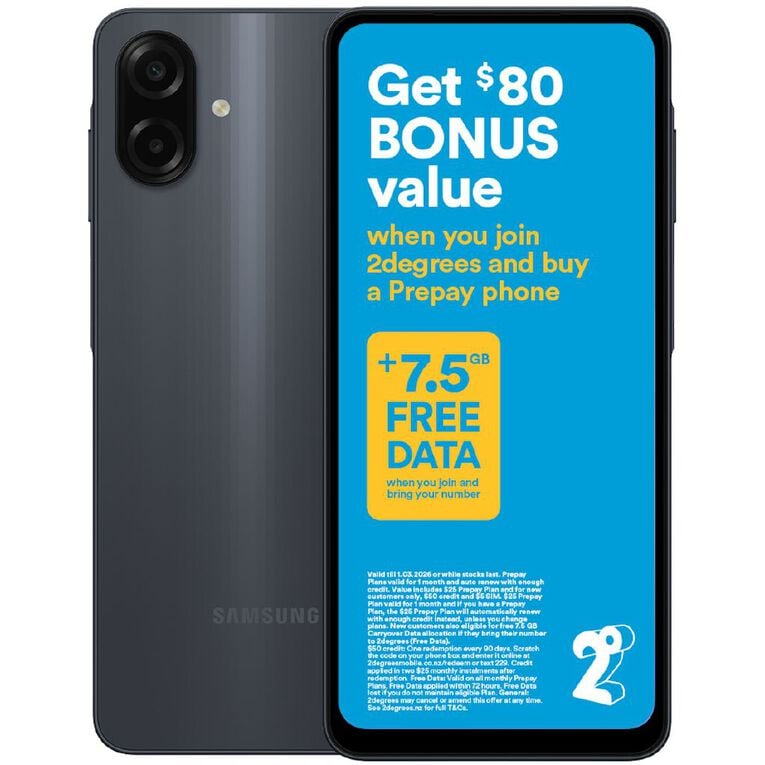 Samsung Galaxy A07 4G 64GB with 2degrees Sim Bundle - Black
