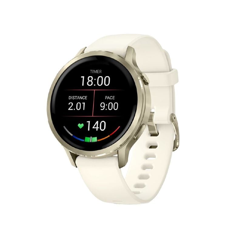 Garmin Venu 4 41mm Smartwatch Lunar Gold Bone Silicone Band