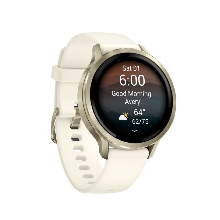 Garmin Venu 4 41mm Smartwatch Lunar Gold Bone Silicone Band