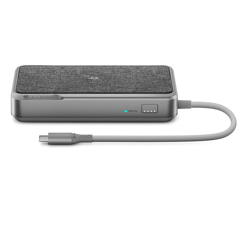 Alogic Wave USB-C Single 4K Docking Station, support 60W Power Delivery and 5W Qi Wireless Charging, build in 5000mAh battery, USB3.0 x2, USB-C x1, HDMI x1, SD Reader x1, MicroSD Reader x1, support Apple Intel & M1 / ChromeOS / Windows, 2yr