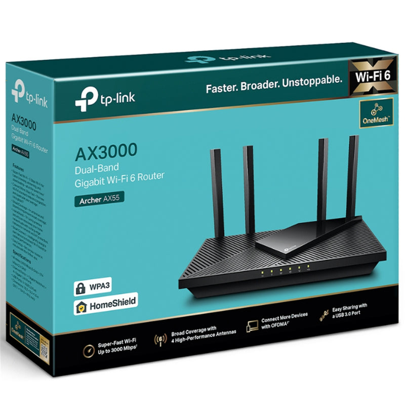 TP-Link Archer AX55 (AX3000) Dual-Band WiFi 6 Gigabit Router