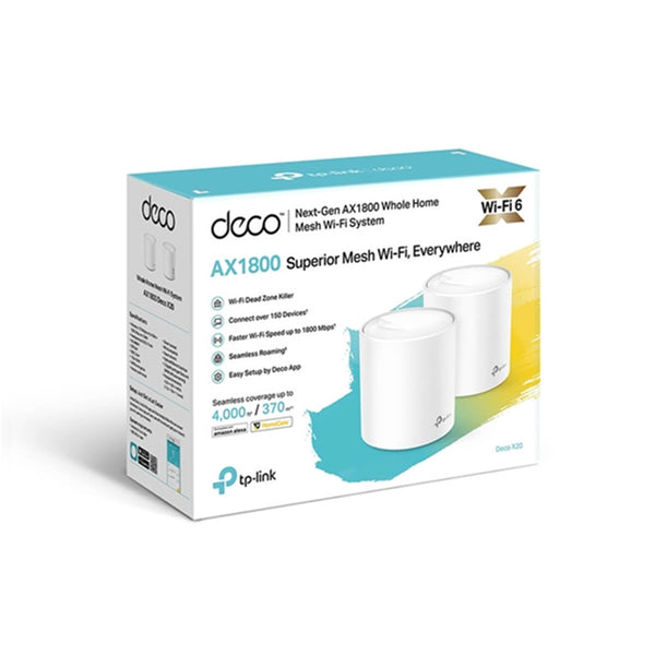 TP-Link Deco X20 (AX1800) Dual-Band WiFi 6 Whole-Home Mesh System - 2 Pack