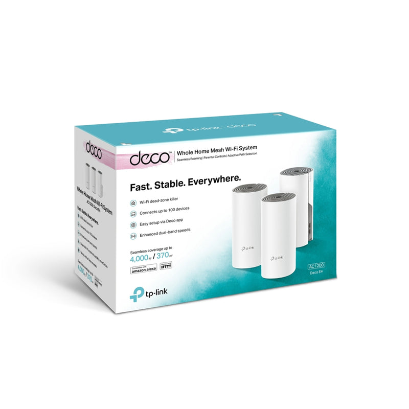 TP-Link Deco E4 (AC1200) Dual-Band WiFi 5 Whole Home Mesh System - 3 Pack