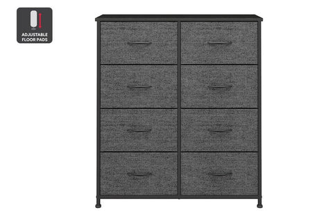 Ovela 8 Drawer Tallboy Chest of Drawers (Charcoal)