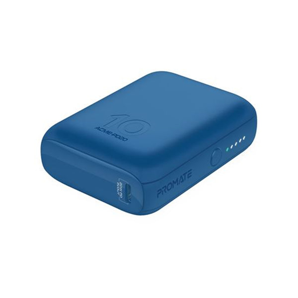 Promate ACME-PD20.BL PROMATE 10000mAhUltra-MiniPowerBankwithUSB-CInput.SimultaneousChargingviaUSB-Aand USB-C Output Ports. Built-in Over Charging and Short Cicuit Protection. 3 hour Recharging Time. Colour Blue