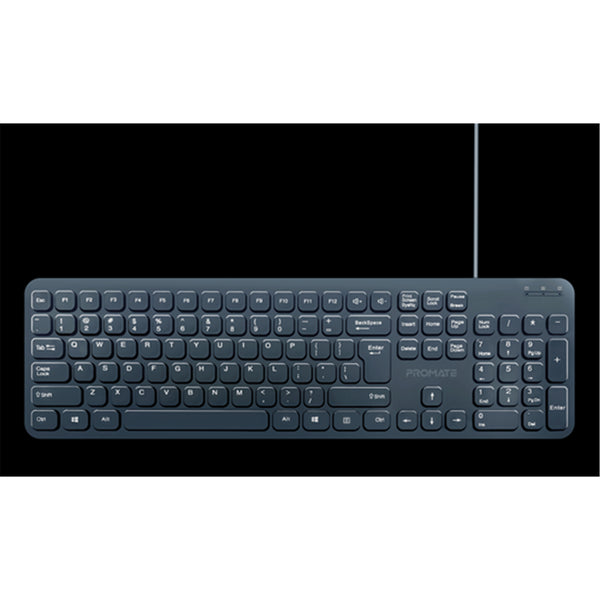 Promate EASYKEY-4 Ultra-Slim Wired Keyboard with Angled Kickstand. Dedicated Volume Controls.