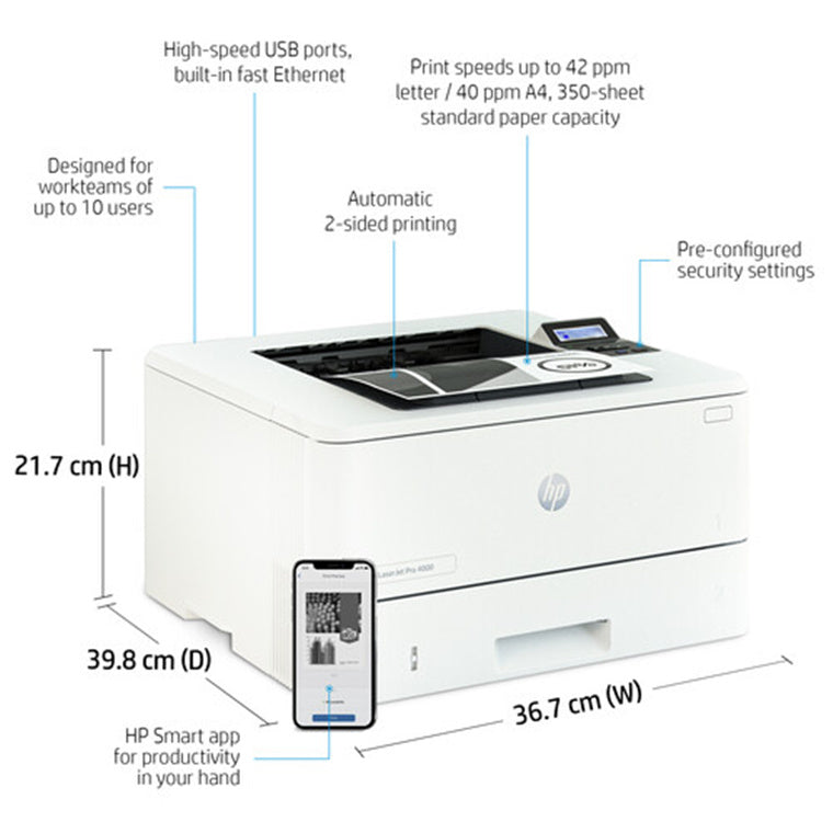 HP LaserJet Pro 4001DN Mono Laser Printer