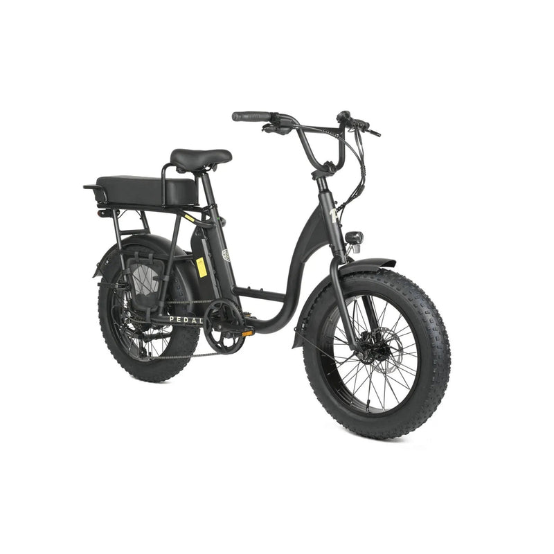 Pedal Brewer Electric Fat Tyre Cruiser Bike Black 560Wh Battery