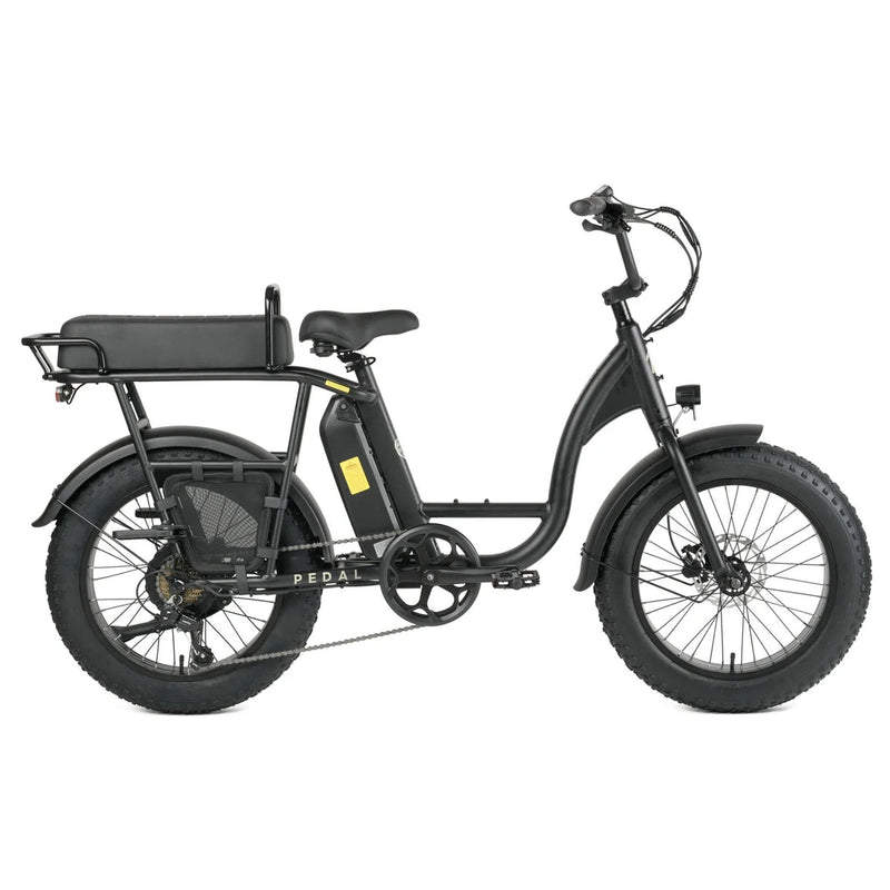 Pedal Brewer Electric Fat Tyre Cruiser Bike Black 560Wh Battery