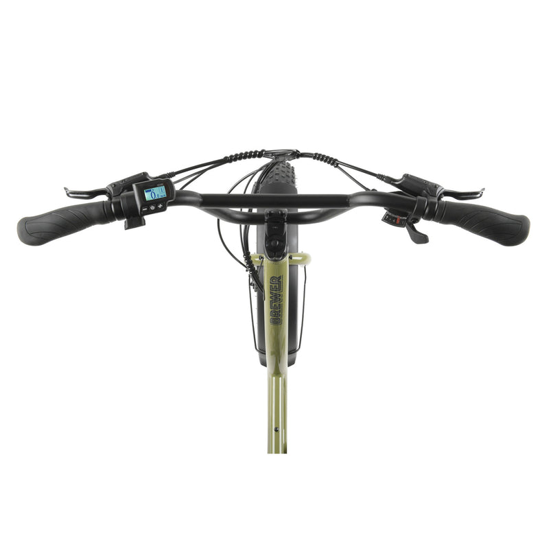 Pedal Brewer Electric Fat Tyre Cruiser Bike Dark Green 560Wh Battery