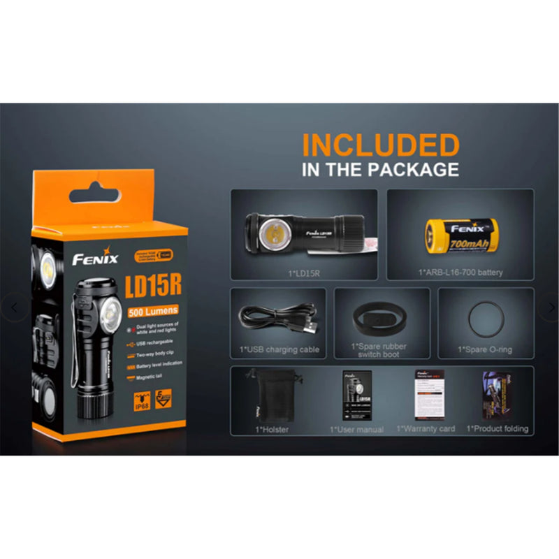 Fenix Outdoor & EDC LD15R Promotion Pack Buy One LD15R Rechargeable Right Angle Flashlight Get One Belt Clip for FREE! Till Stock Last!