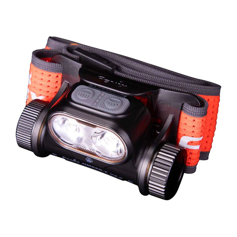 Fenix Camping & Hiking HM65R-T V2.0 Black Rechargeable LED Headlamp Max 1,600 Lumens, Trail Running Jogger LED Headlamp, Powered by 1 x 18650 3400mAH Li-ion Battery & USB-C Charging Cable are Included - 5 Years Free Repair Warranty