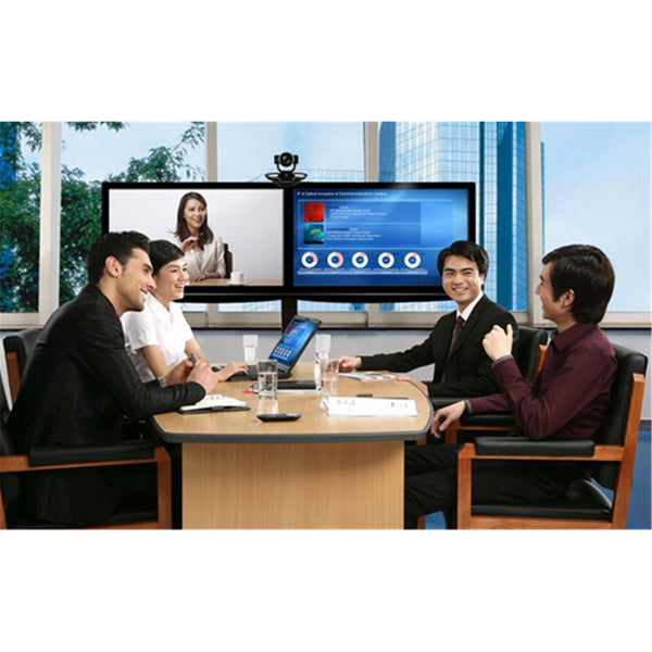 Koford AVA202F 30"-65" Dual TV Video Conference Trolley Mobile Cart - With Tray - VESA 800x400mm - Max Load 40kgs Per Mount - Black - Height Adjustable up to 1.8m