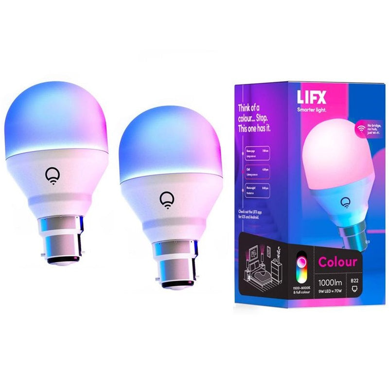 LIFX Pack Colour 1000 WiFi LED Light Bulb B22 Bayonet Socket