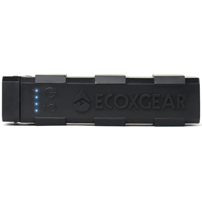 ECOXGEAR EcoXCharge+ Orange waterproof 3200mAh power bank with built-in 150 Lumen LED flashlight