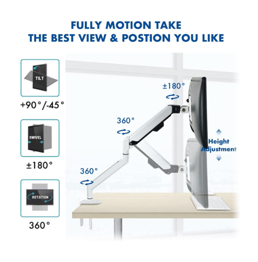 HEYMIX White Monitor Arm for 13-32 inches