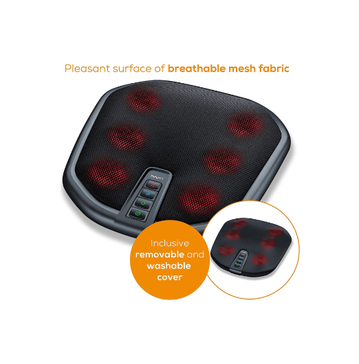 Beurer FM70 Shiatsu Foot and Back Massager Soothing Massage with Switchable Heat Function to Relieve Tension,Comfortable Material, with Automatic Shut-Off
