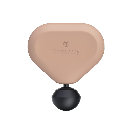 Therabody Theragun Mini (2nd Gen) Therapy Device (Desert Rose) 20% smaller and 30% lighter than the 1st Gen, with bluetooth, for full body use, 3 head attachments, 120mins battery life, helps relieve muscle soreness and stiffness