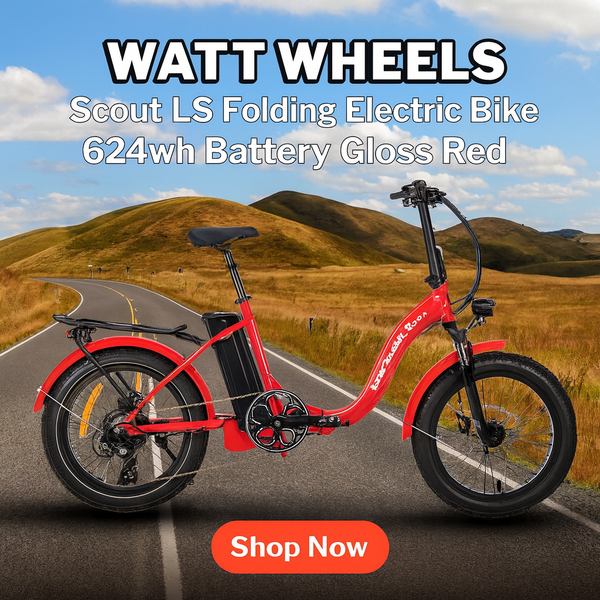 Watt Wheels Scout LS Folding Electric Bike 624wh Battery Gloss Red