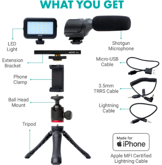 Movo iVlogger Vlogging Kit for iPhone