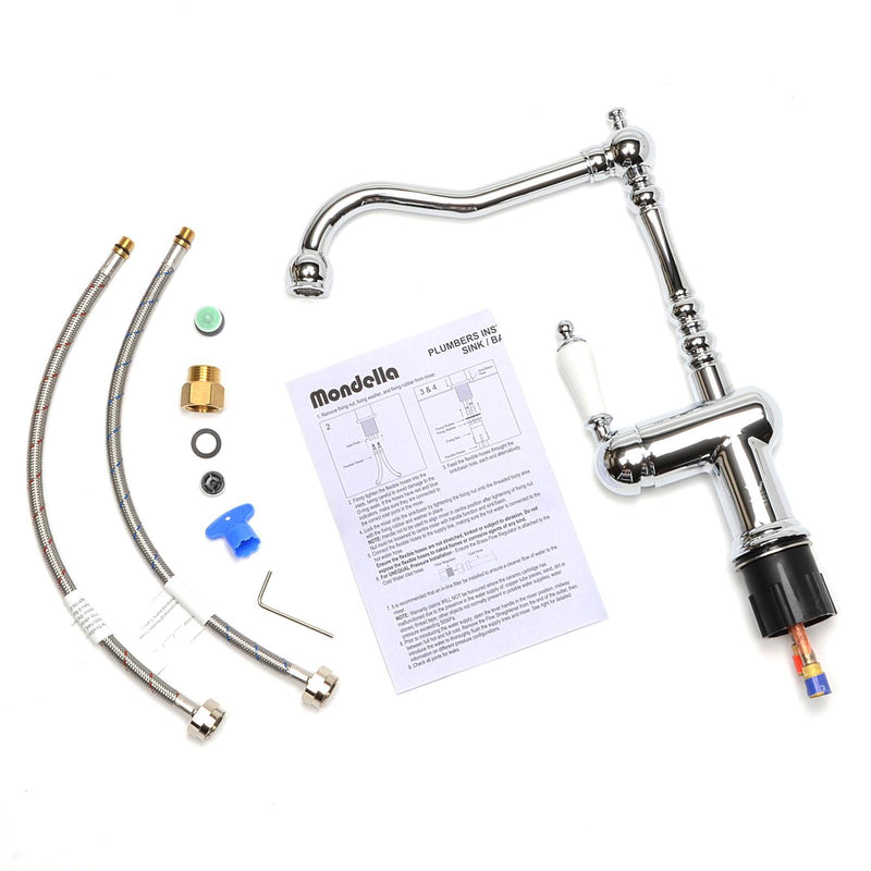 Mondella Chrome Maestro Lever Handle Sink Mixer - Suitable For Unequal / Mains Pressure - Chrome