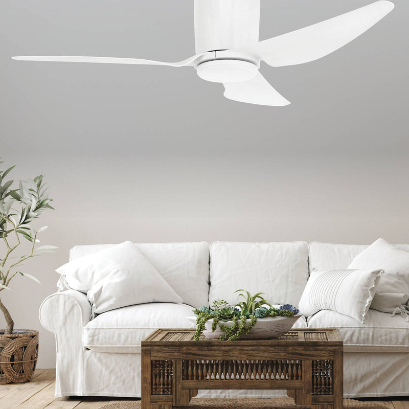 Brilliant 122cm White Supra AC Low Ceiling Hugger Fan