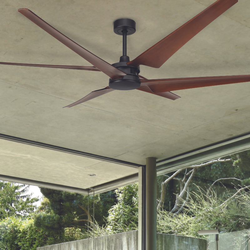 Brilliant 178cm Timber Look X Large Xtreme Indoor Outdoor ABS DC Ceiling Fan With Remote