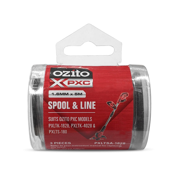 Ozito PXC 1.6mm x 5m Spool & Line - 3 Pack