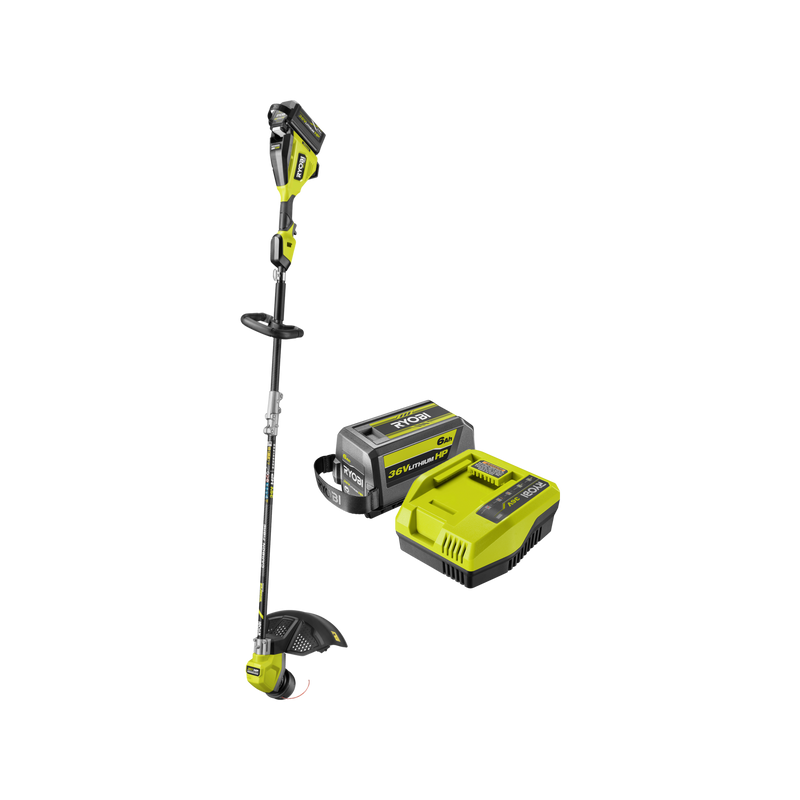 Ryobi 36V 6.0Ah 38/43cm HP WhisperBrushless Line Trimmer Kit