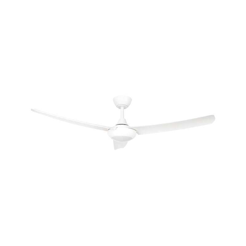 Brilliant 132cm White Matt Duque 3 Blade DC Ceiling Fan With Light Tone Changing LED Light And Remote