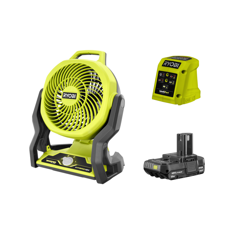 Ryobi 18V ONE+ 7.5” 2.0Ah Hybrid Fan Kit