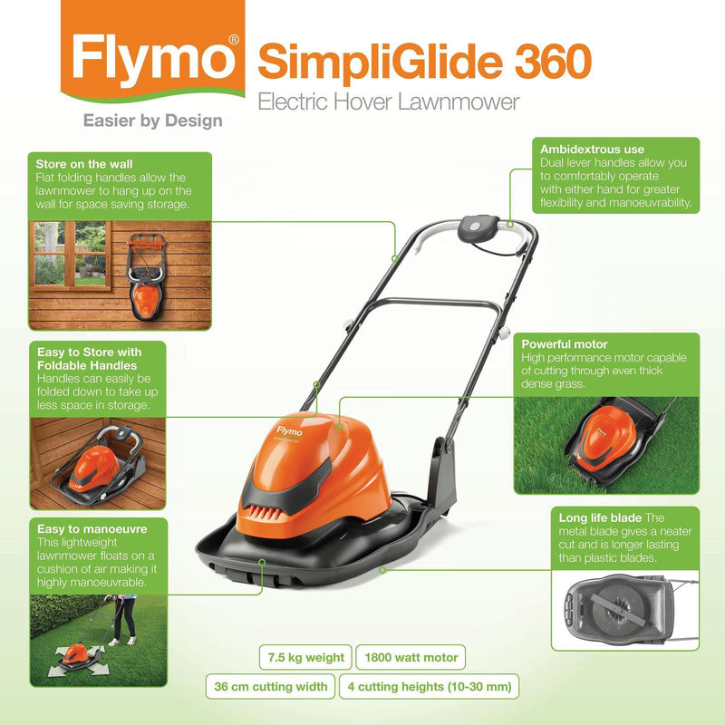 Flymo SimpliGlide 1800W 360 Hover Mower