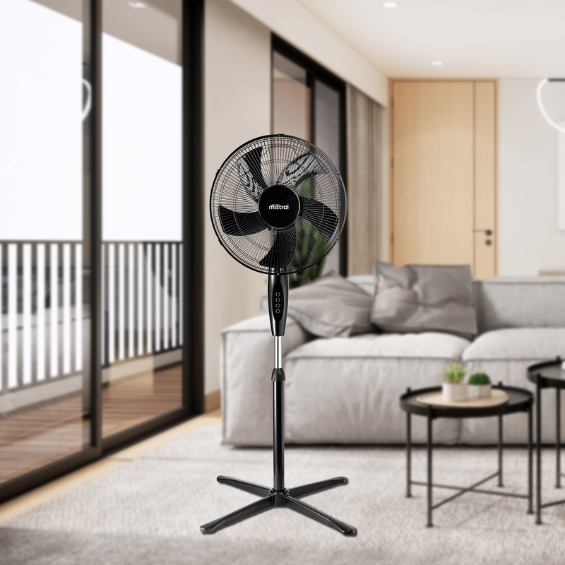 Mistral 40cm Black 5 Blade Pedestal Fan