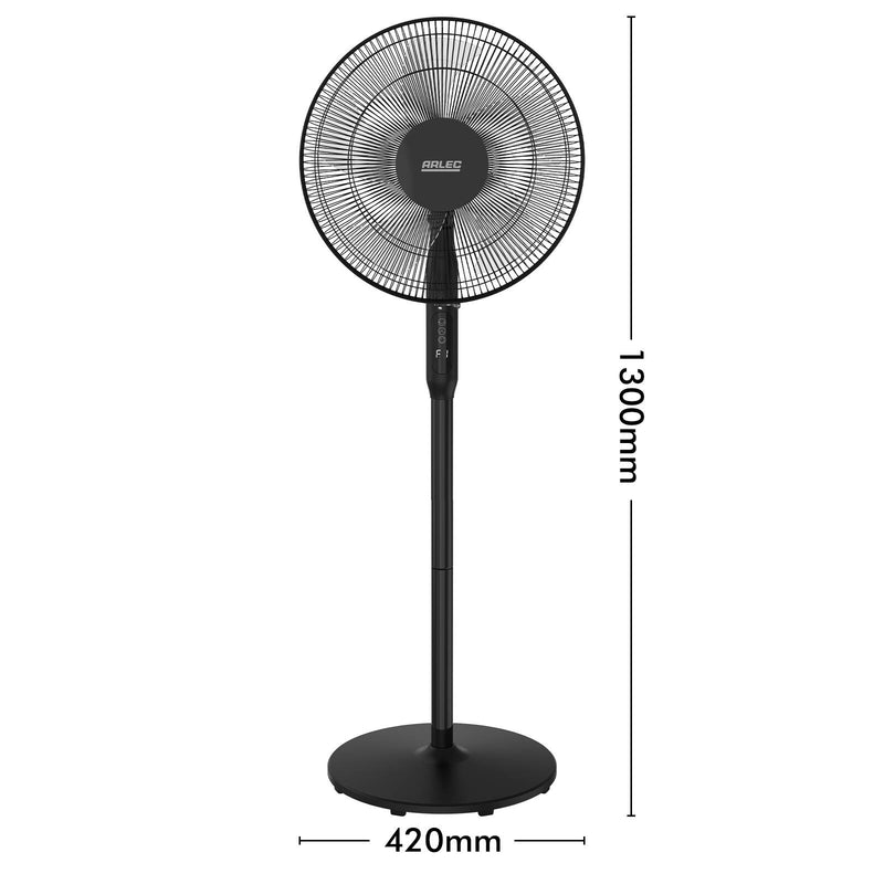 Arlec 40cm Black Pedestal Fan with Remote