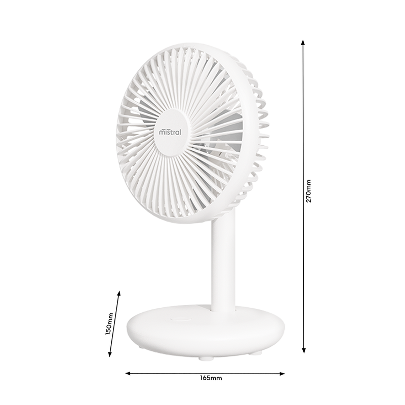 Mistral 15cm Rechargeable Table Fan