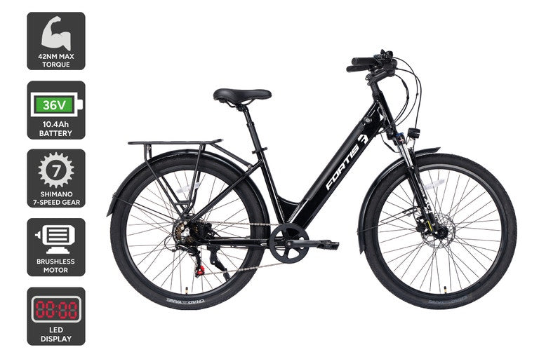Original feature image — Fortis 36V 10.4Ah Step-Through Shimano Commuter Electric Bike
