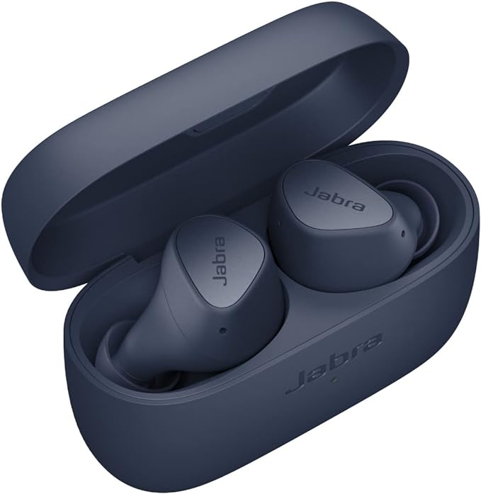 Jabra Elite 3 in Ear Wireless Bluetooth Earbuds - Noise Isolating True Wireless Buds with 4 Built-in Microphones for Clear Calls, Rich Bass, Customizable Sound, and Mono Mode - Navy